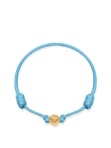 Nialaya Men's String Bracelet Light Blue String Bracelet with Gold One Size / Blue MST_054